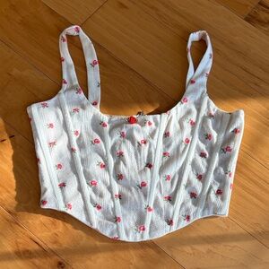 with jean coquette bustier